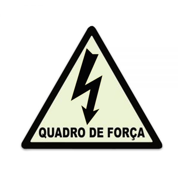 Placa de Sinalização Quadro de Força 19,5 cm x 17 cm
