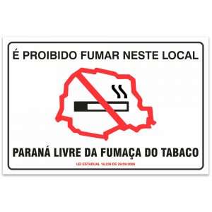 proibido fumar neste local parana