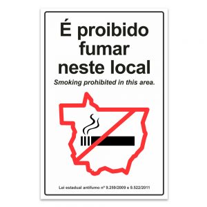 proibido fumar neste local ingles mato grosso