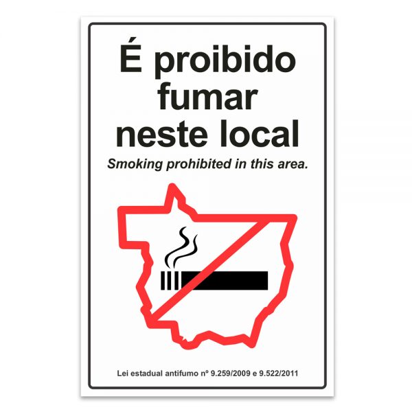 proibido fumar neste local ingles mato grosso