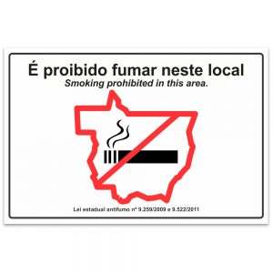 proibido fumar neste local ingles mato grosso