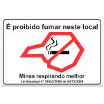 Adesivo É proibido fumar neste local – Minas Gerais