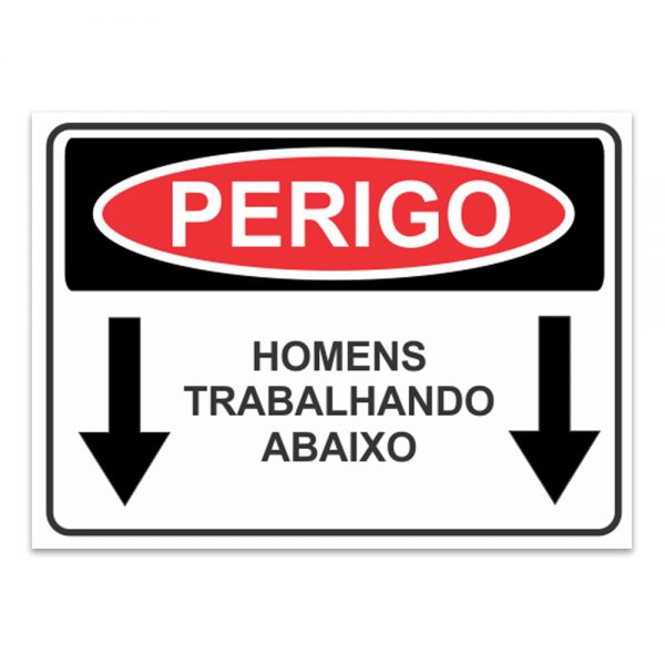 Adesivo Perigo Homens Trabalhando Abaixo 30×20 cm
