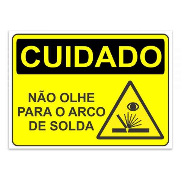 Adesivo Cuidado Não Olhe para a Solda 30x20 cm