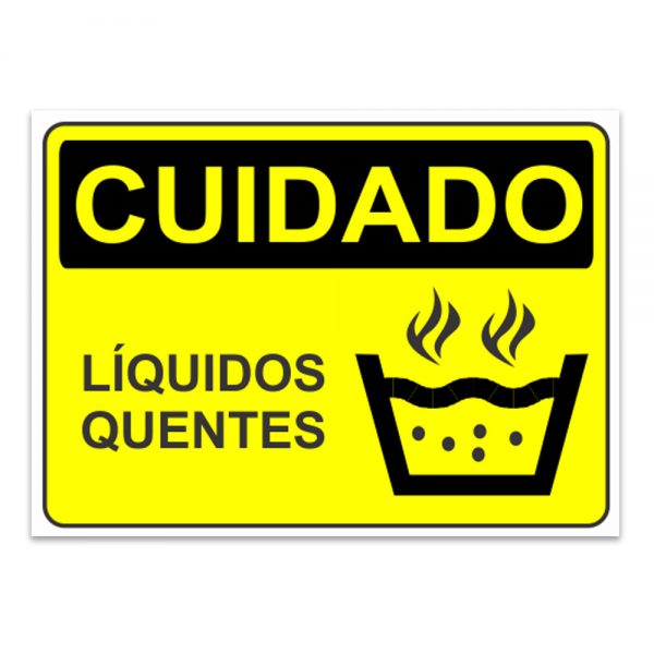 Placa Cuidado Líquidos Quentes 30x20 cm