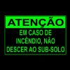 Placa Em caso de incêndio não descer ao subsolo 15 x 8 cm - Image 2
