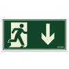Placa Homem e Seta Abaixo 240 x 120 mm