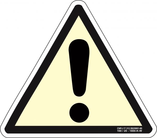 Placa de Sinalização Modelo A1 - Alerta Geral 19,5 cm x 17 cm