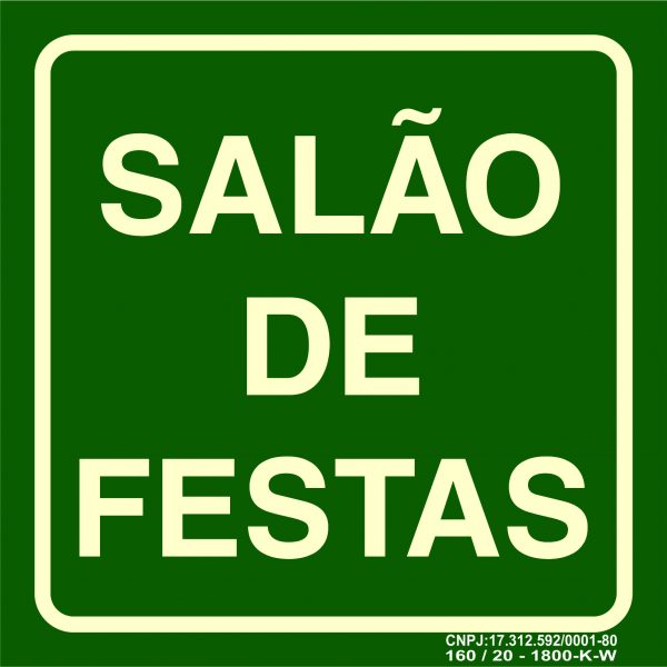 Placa de Sinalização - Salão de Festas