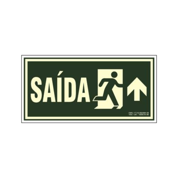 Placa Rota de Fuga, Saída de Emergência à Frente - Mod: S13-S